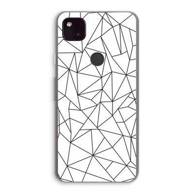 Geometrische lijnen zwart: Google Pixel 4a 5G Transparant Hoesje
