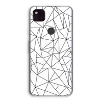 Geometrische lijnen zwart: Google Pixel 4a 5G Transparant Hoesje
