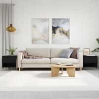 Salontafels 2 st 50x46x50 cm bewerkt hout zwart