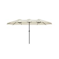 Extra grote parasol met zwengel, beige - thumbnail