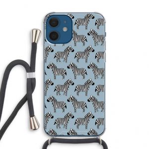 Zebra: iPhone 12 mini Transparant Hoesje met koord