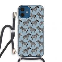 Zebra: iPhone 12 mini Transparant Hoesje met koord