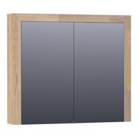 BRAUER natural wood Spiegelkast - 80x70x15cm - 2 links/rechtsdraaiende spiegeldeuren - hout - grey oak 70541