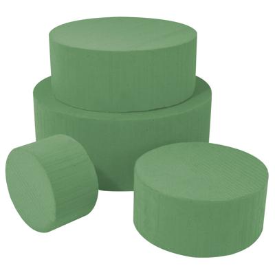 Steekschuim - 4x - nat - groen - rond - 20 x 8 cm - oase - voor echte bloemen Steekschuim - 4x - nat - groen - rond - 20 x 8 cm - oase - voor echte bloemen