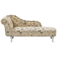 Beliani NIMES - Chaise longue-Beige-Polyester