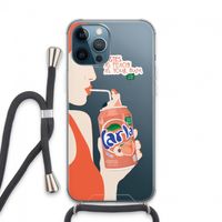 Peach please!: iPhone 13 Pro Max Transparant Hoesje met koord