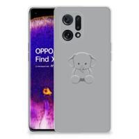 OPPO Find X5 Telefoonhoesje met Naam Grijs Baby Olifant