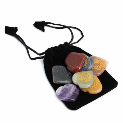 Chakra Edelstenen Chakra Hart in Buidel - set van 7
