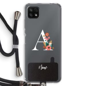 Pink Bouquet: Samsung Galaxy A22 5G Transparant Hoesje met koord