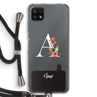 Pink Bouquet: Samsung Galaxy A22 5G Transparant Hoesje met koord