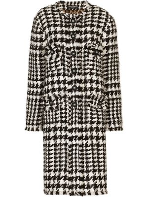 Dolce & Gabbana manteau en tweed à simple boutonnage - Blanc