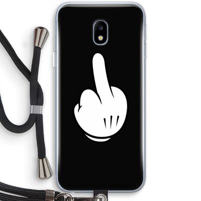 Middle finger black: Samsung Galaxy J3 (2017) Transparant Hoesje met koord