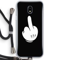Middle finger black: Samsung Galaxy J3 (2017) Transparant Hoesje met koord
