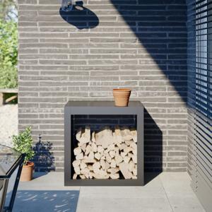 VidaXL Haardhoutrek 60x40x60 cm staal antracietkleurig