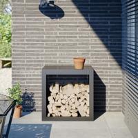 VidaXL Haardhoutrek 60x40x60 cm staal antracietkleurig