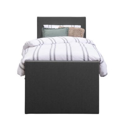 Boxspring met voetbord Liv egaal - antraciet - 90x200 cm - slanke poot - Leen Bakker