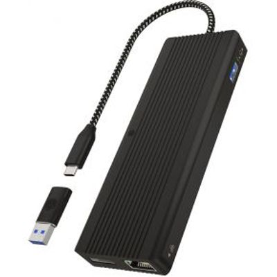 ICY BOX IB-DK4080AC Bedraad USB 3.2 Gen 1 (3.1 Gen 1) Type-C Zwart