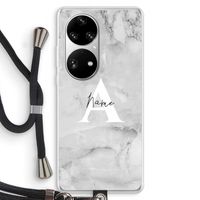 Ivory Marble: Huawei P50 Pro Transparant Hoesje met koord