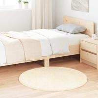 VidaXL Hoogpolig vloerkleed navarra 100x100 cm polyester crèmekleurig