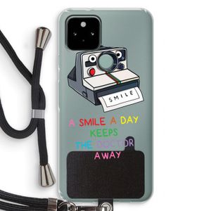 Smile: Pixel 5 Transparant Hoesje met koord