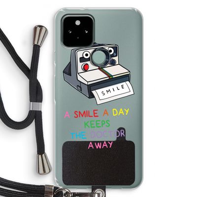 Smile: Pixel 5 Transparant Hoesje met koord