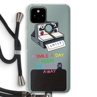 Smile: Pixel 5 Transparant Hoesje met koord