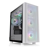 Thermaltake CA-1T9-00M6WN-01 Midi-tower PC-behuizing Wit 3 voorgeïnstalleerde LED-ventilators, LCS-compatibel, Zijvenster, Geschikt voor DIY-waterkoeling,