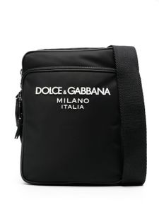 Dolce & Gabbana logo-rubberised messenger bag - Noir