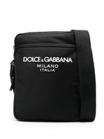 Dolce & Gabbana logo-rubberised messenger bag - Noir - thumbnail