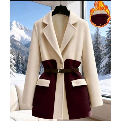 Bon&Bon Women's Slim Fit Burgundy Blazer - Elegant Long Sleeve Jacket L(40/42)