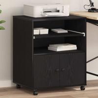 VidaXL Printerstand zwart eiken 60 x 48 x 74 cm bewerkt hout