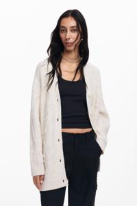 Oversized gebreid vest - WHITE - L