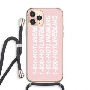 Hotline bling pink: iPhone 11 Pro Transparant Hoesje met koord
