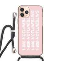 Hotline bling pink: iPhone 11 Pro Transparant Hoesje met koord