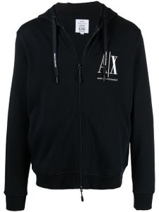 Armani Exchange hoodie à lien de resserrage - Bleu