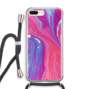 Paarse stroom: iPhone 7 PLUS Transparant Hoesje met koord