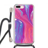 Paarse stroom: iPhone 7 PLUS Transparant Hoesje met koord