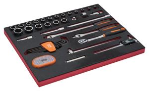 Bahco Foaminlay Fit&Go 3/3 met doppen en toebehoren 1/2" | schuifmaat en bits - 71-delig - FF1A142