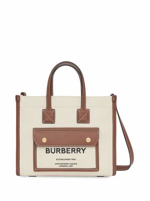 Burberry mini sac cabas Freya - Tons neutres