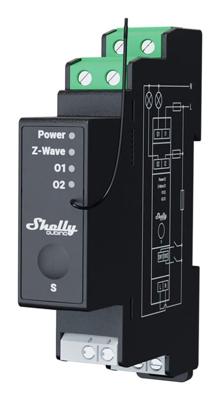 Shelly Qubino Wave Pro 2PM power relay Zwart