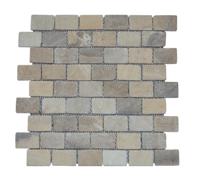 Stabigo Parquet 3.2x4.8 Onyx Tumble mozaiek 30x30 cm wit mat - thumbnail