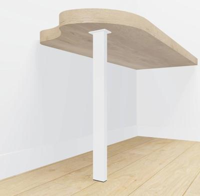 Tafelpoot wit rechthoekig 80x40 mm - per meter