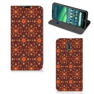 Nokia 2.3 Hoesje met Magneet Batik Brown