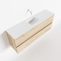 Toiletmeubel Mondiaz Ada | 120 cm | Meubelkleur Washed oak | Lex wastafel Talc Midden | Zonder kraangat Toiletmeubel Mondiaz Ada | 120 cm | Meubelkleur Washed oak | Lex wastafel Talc Midden | Zonder kraangat
