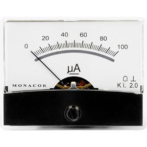 Monacor 0290540 PM-2/100UA PM-2/100UA draaispul-inbouwinstrument, 0,1 mA