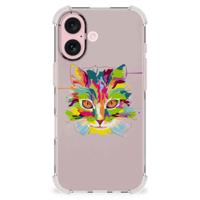 iPhone 16 Stevig | Bumper Hoesje | Cat Color