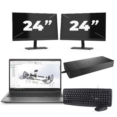 HP ZBook Power G8 - Intel Core i7-11e Generatie - 15 inch - 16GB RAM - 256GB SSD - Windows 11 + 2x 24 inch Monitor