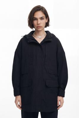 Parka met voering en meerdere zakken - BLACK - S