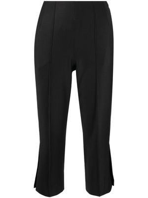 Materiel pantalon en laine mélangée à coupe crop - Noir