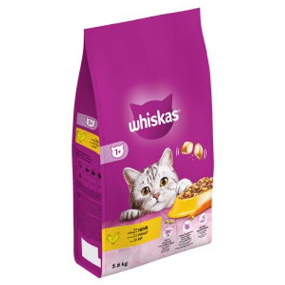 Whiskas Adult 1+ met kip kattenvoer 2 x 7 kg